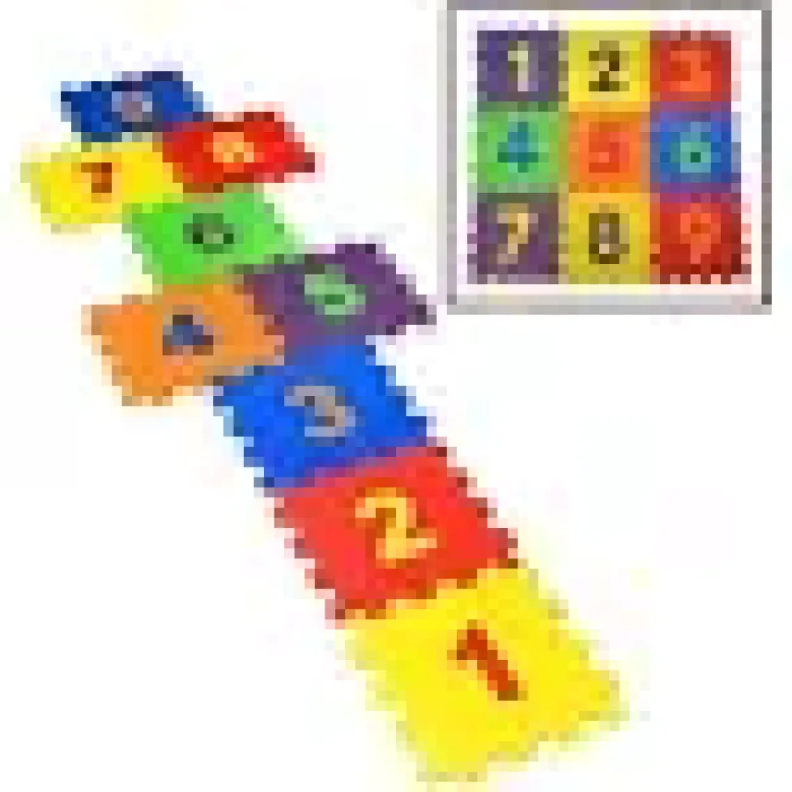 9 Parça Çocuk Oyun Karosu Eva Puzzle Yer Matı Sayılar Eğitici Oyun Halısı
