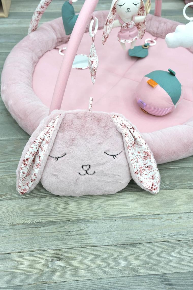 Bebek Oyun Alanı, Tavşanlı Bebek Aktivite Matı, Güvenli ve Yumuşak Oyun Matı, Baby Gym Serisi, Pudra
