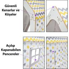 Minera 3-6 Yaş Çocuk Oyun Evi / Çadırı - Beyaz Sarı