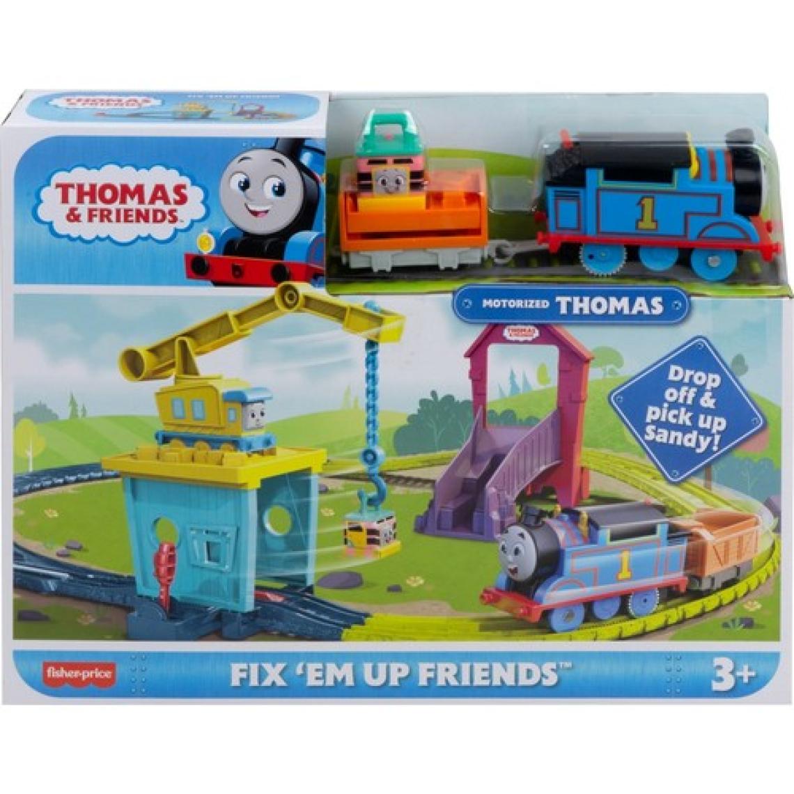 Thomas ve Arkadaşları Carly ve Sandy Oyun Seti; motorlu Thomas lokomotif ile tren ve pist seti; 3 yaş ve üzeri HDY58