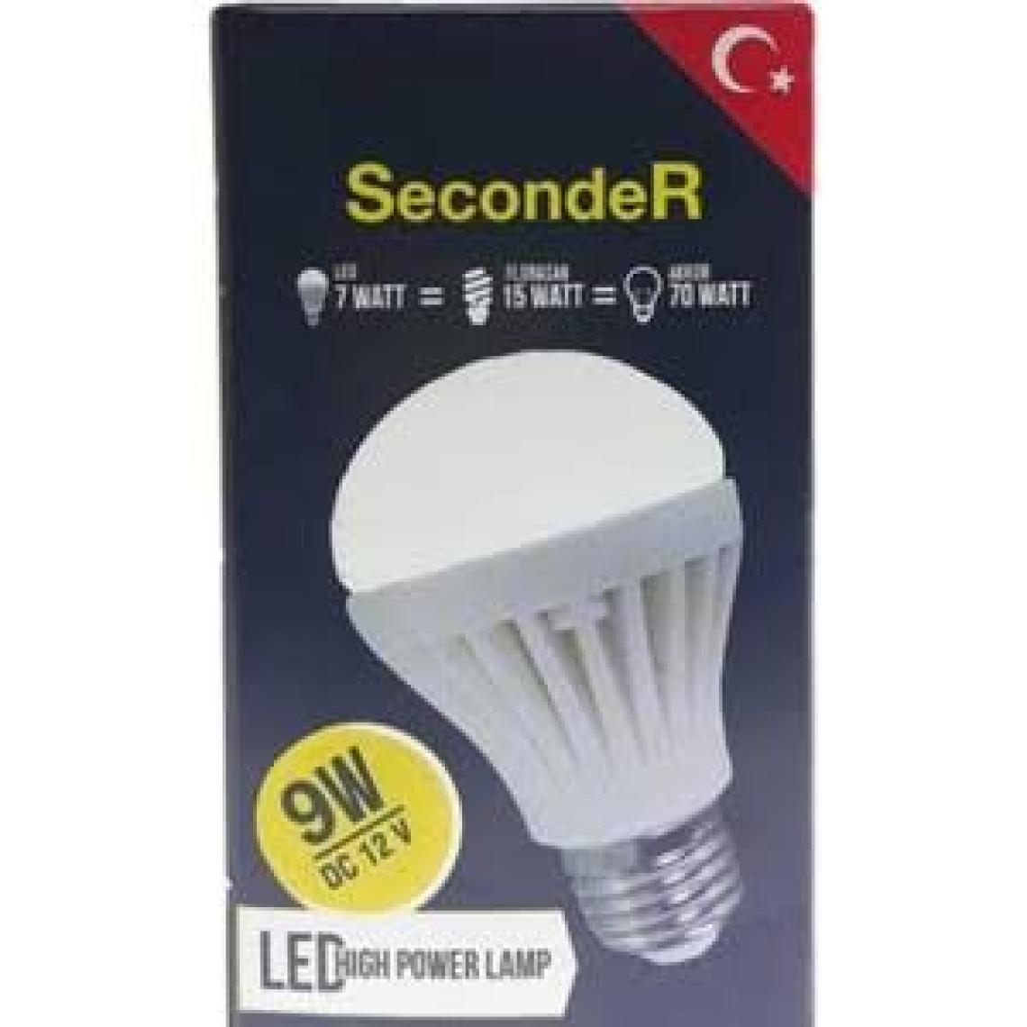 Seconder E27 9 Watt - 12 Volt Beyaz LED Solar Ampul