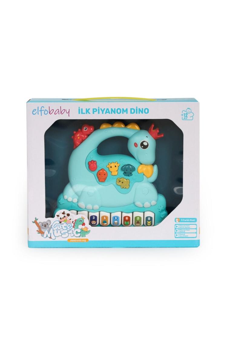 Elfobaby Ilk Piyanom Dino Eğlen ve Öğren Işıklı Melodili, Hayvan Sesli,kulplu, Ses Seviyesi Ayarlanabilir - TEST RAPORLU