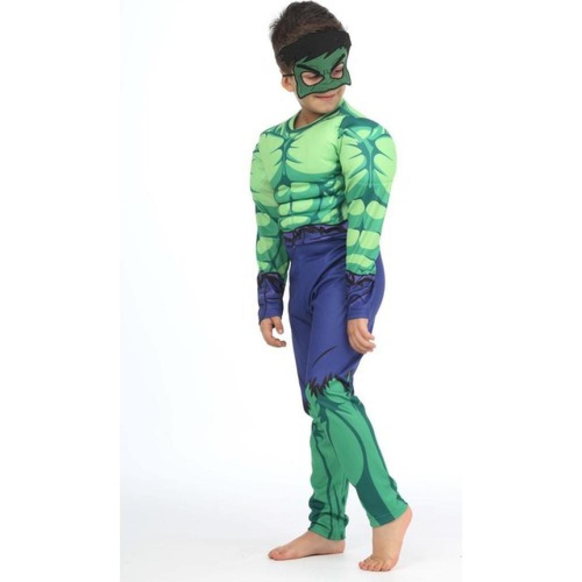Lolli Boom Kids  Yeni Sezon Sevilen Karakter Yeşil Dev Kahraman Hulk Kaslı Kostüm - Dolgulu
