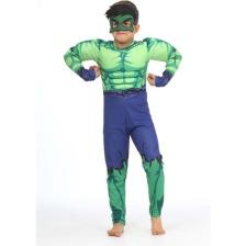 Lolli Boom Kids  Yeni Sezon Sevilen Karakter Yeşil Dev Kahraman Hulk Kaslı Kostüm - Dolgulu