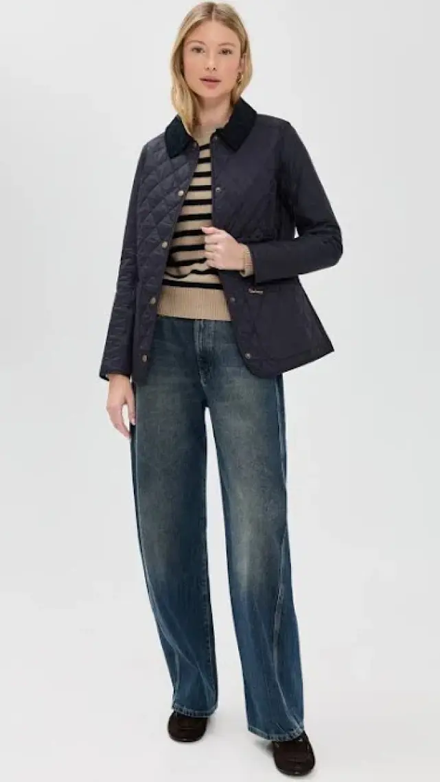 Barbour Annandale Terracotta Kapitone Ceket NY91 Navy