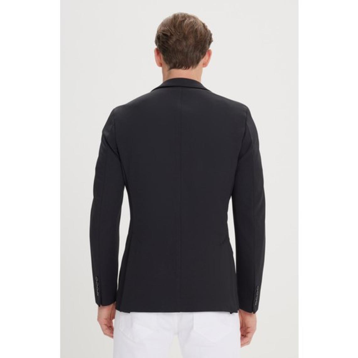ALTINYILDIZ CLASSICS Erkek Siyah Slim Fit Dar Kesim Mono Yaka Casual Blazer Ceket