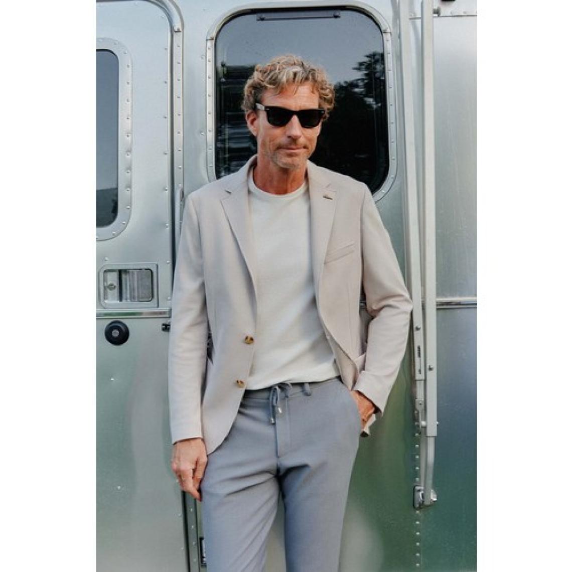 Altınyıldız Classics AC&Co / Altınyıldız Classics Erkek Bej Slim Fit Dar Kesim Mono Yaka Casual Blazer Ceket