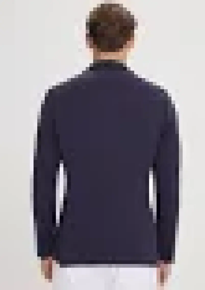 ALTINYILDIZ CLASSICS Erkek Lacivert Slim Fit Dar Kesim Mono Yaka Casual Blazer Ceket