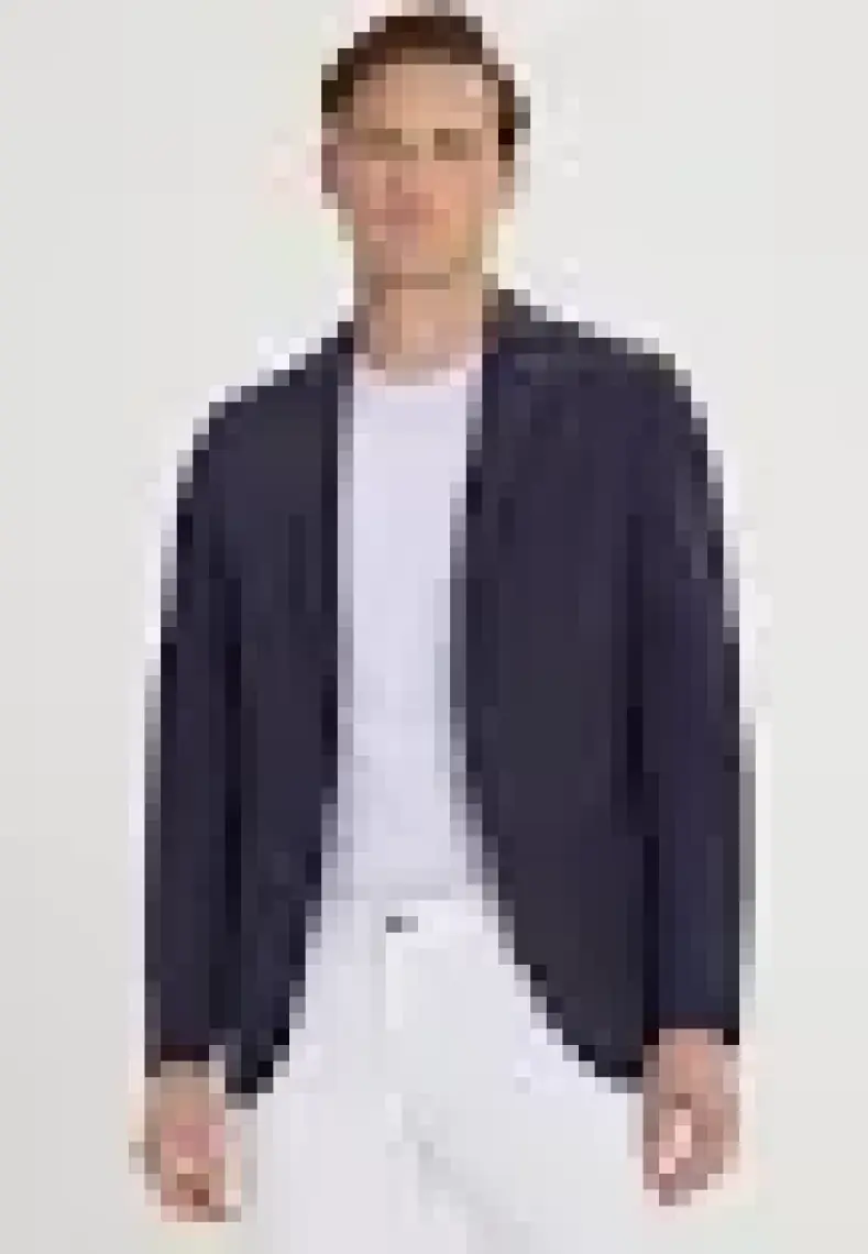 ALTINYILDIZ CLASSICS Erkek Lacivert Slim Fit Dar Kesim Mono Yaka Casual Blazer Ceket