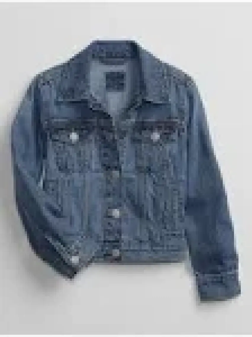Gap Kız Çocuk Lacivert Icon Denim Washwell™ Ceket