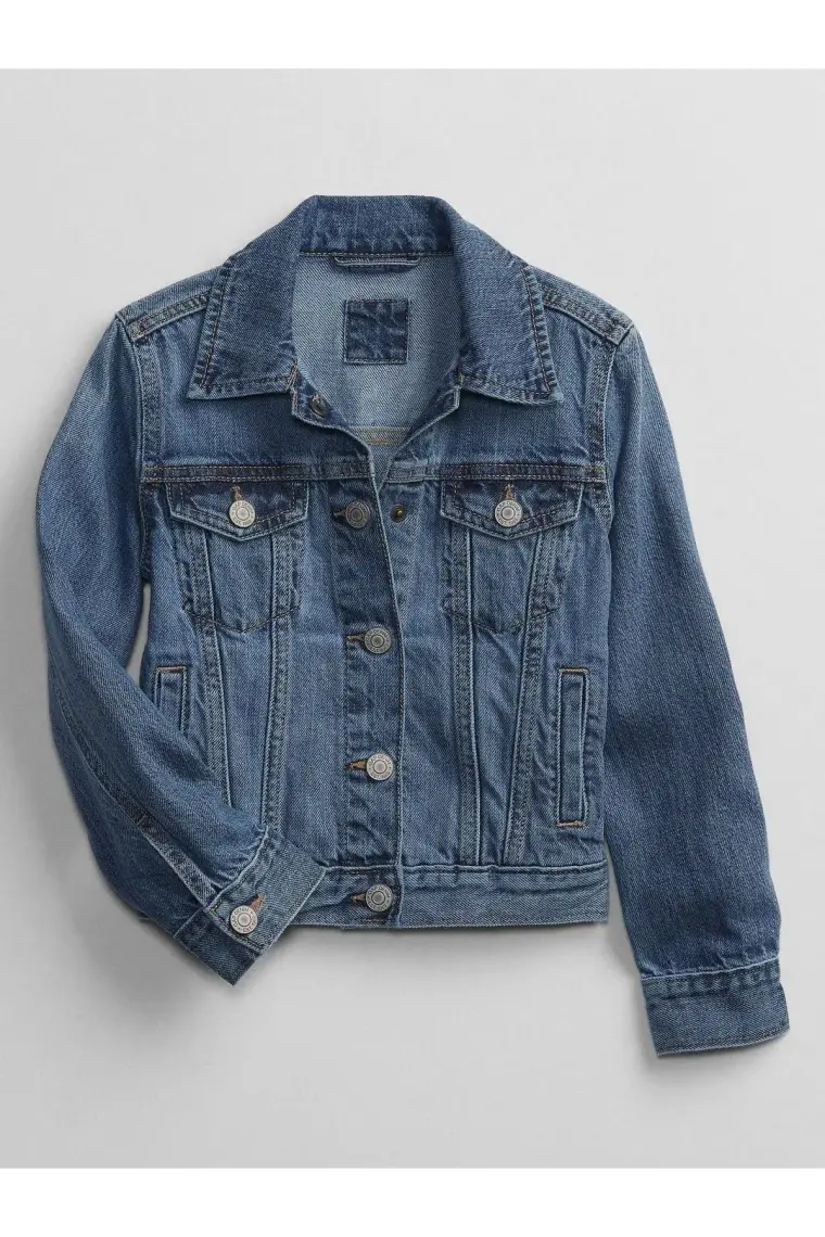 Gap Kız Çocuk Lacivert Icon Denim Washwell™ Ceket