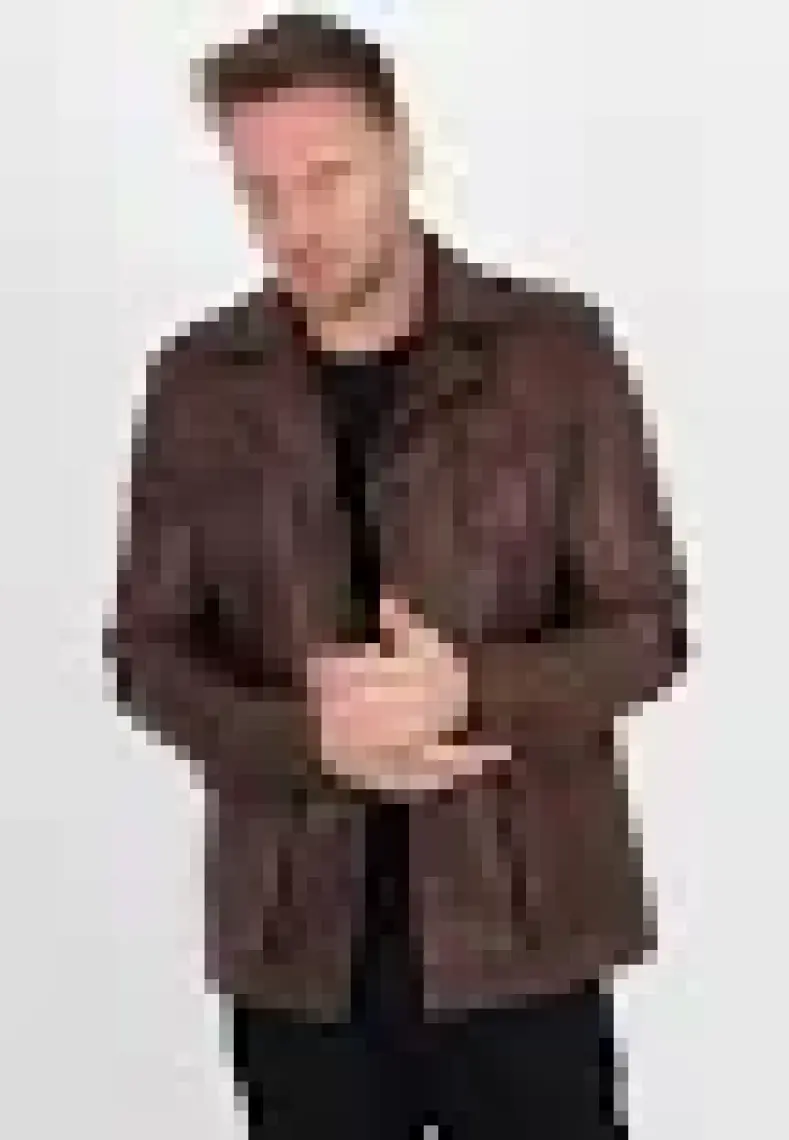 Alin Harrison Hakiki Deri Wax Kahve Safari Ceket Erkek