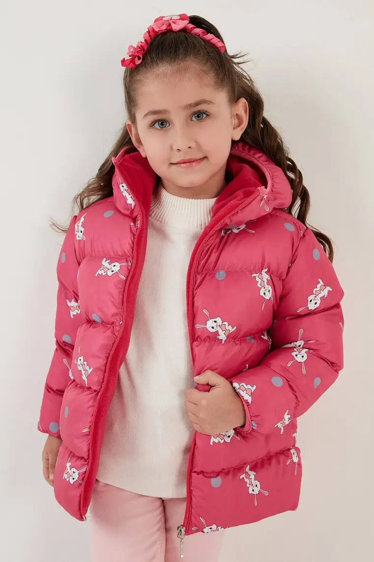 Lela Ekstra Dolgulu İçi Yumuşak Polarlı Kapüşonlu Şişme Mont Kız Çocuk MONT 5763001