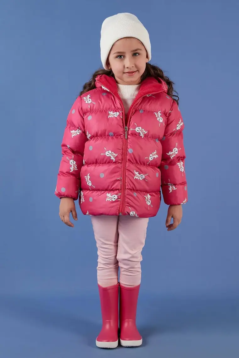 Lela Ekstra Dolgulu İçi Yumuşak Polarlı Kapüşonlu Şişme Mont Kız Çocuk MONT 5763001