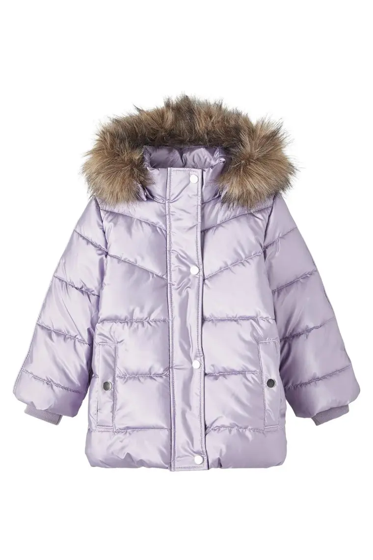 Name It NMFMAGGY PUFFER JACKET1 Mor Kız Çocuk Mont
