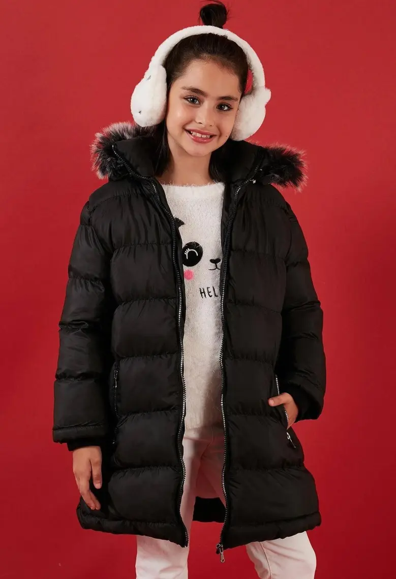 Lela Içi Peluş Astarlı Çıkarılabilir Kapüşonlu Suya Dayanıklı Mont Kız Çocuk Mont 5761910