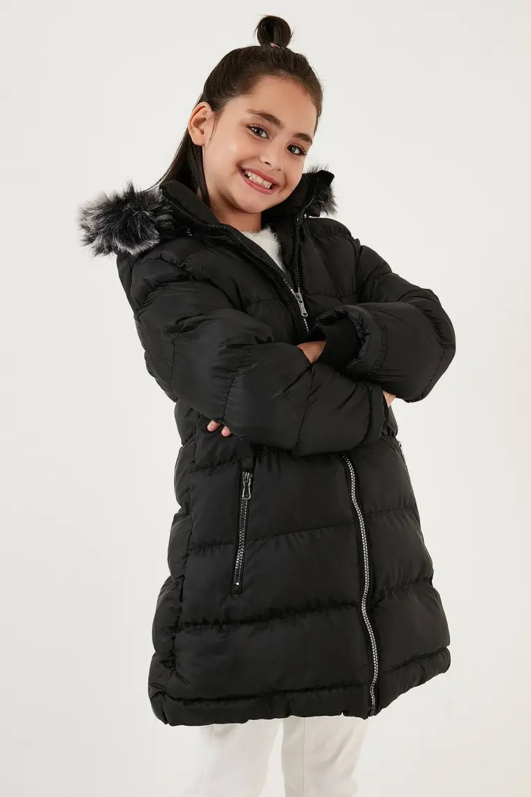 Lela Içi Peluş Astarlı Çıkarılabilir Kapüşonlu Suya Dayanıklı Mont Kız Çocuk Mont 5761910