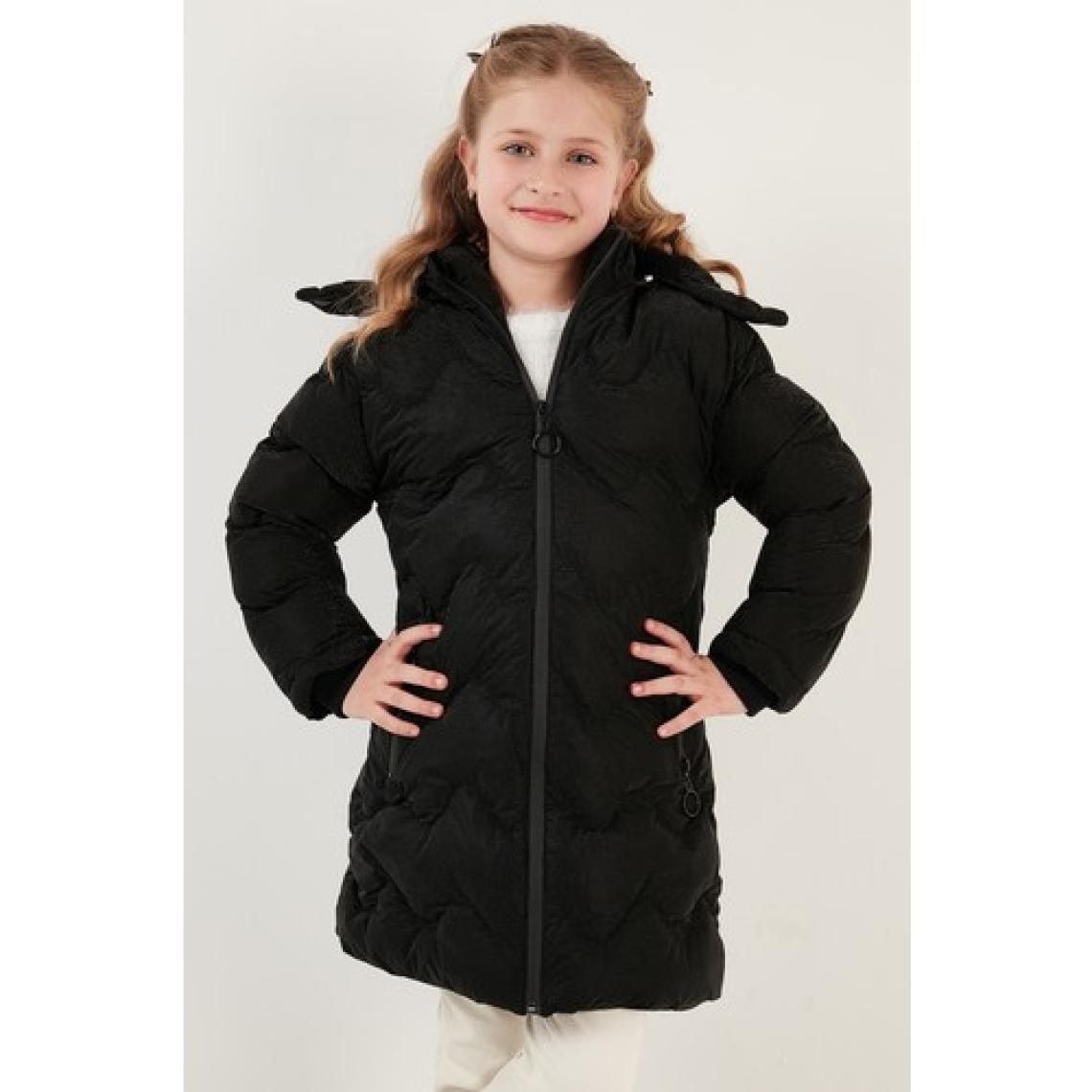 Lela Peluş Astarlı Yakası Suni Kürklü Çıkarılabilir Kapüşonlu Kışlık Mont Kız Çocuk Mont 5761905