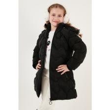 Lela Peluş Astarlı Yakası Suni Kürklü Çıkarılabilir Kapüşonlu Kışlık Mont Kız Çocuk Mont 5761905