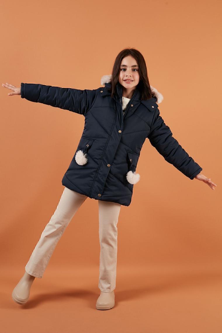 Lela İçi Peluş Astarlı Kapüşonlu Şişme Mont Kız Çocuk MONT 6035034
