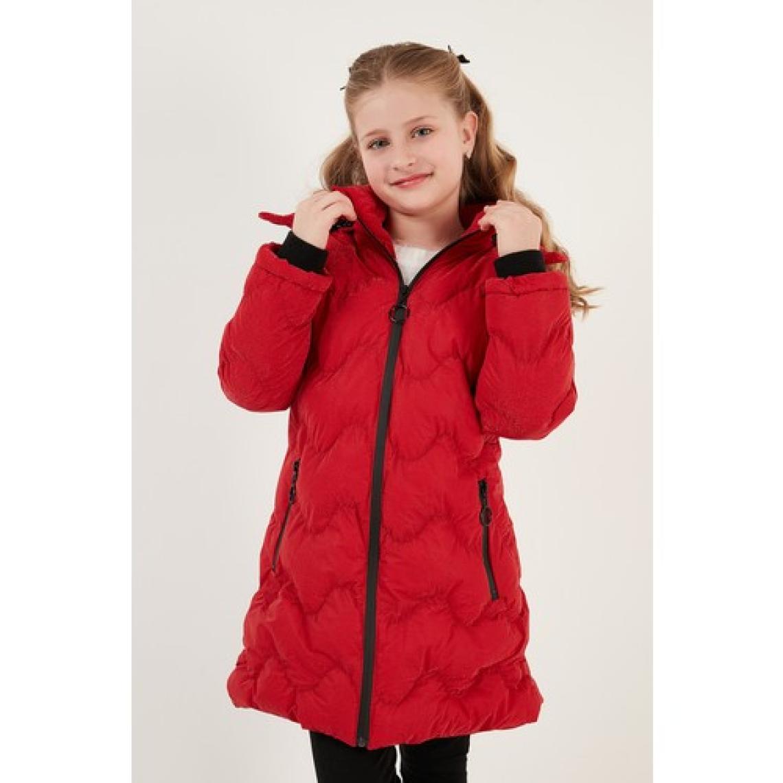 Lela Peluş Astarlı Yakası Suni Kürklü Çıkarılabilir Kapüşonlu Kışlık Mont Kız Çocuk Mont 5761905