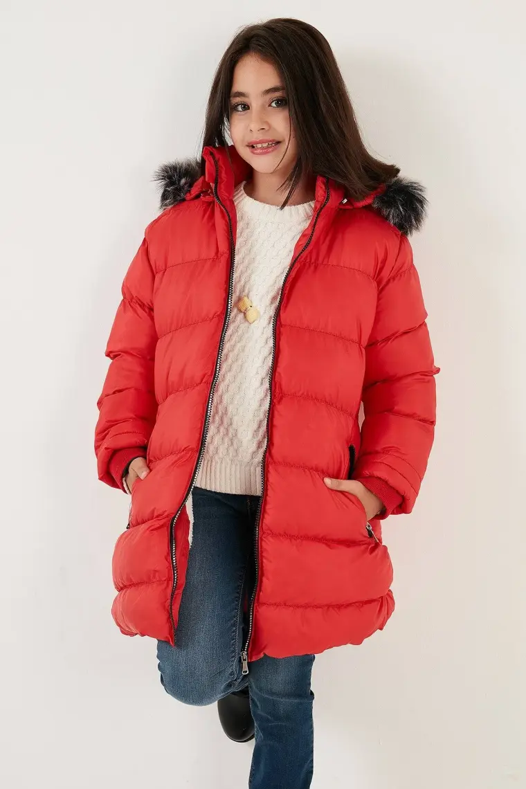 Lela Içi Peluş Astarlı Çıkarılabilir Kapüşonlu Suya Dayanıklı Mont Kız Çocuk Mont 5761910