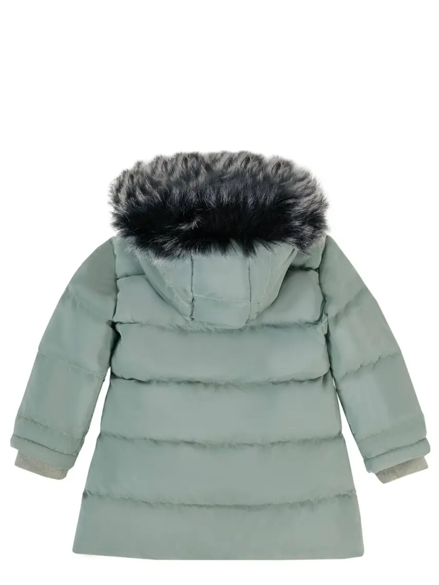Lela Tüylü Kapüşonlu Cepli Şişme Mont Kız Çocuk Mont 5766038