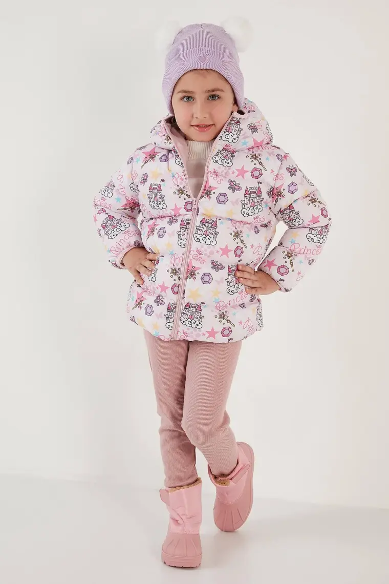 Lela Ekstra Dolgulu İçi Yumuşak Polarlı Kapüşonlu Şişme Mont Kız Çocuk MONT 5763001