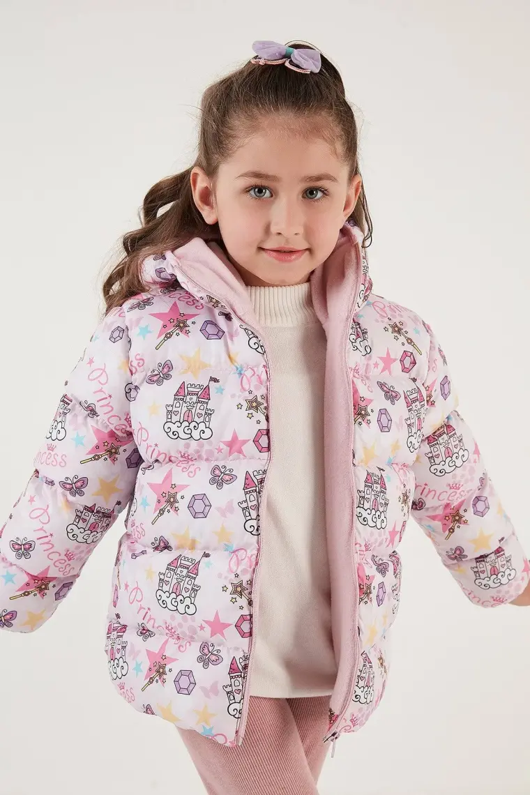 Lela Ekstra Dolgulu İçi Yumuşak Polarlı Kapüşonlu Şişme Mont Kız Çocuk MONT 5763001