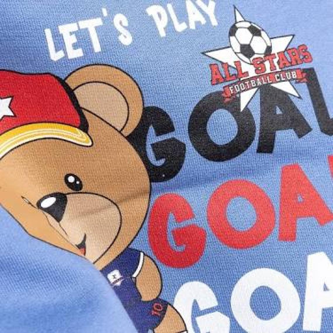 HelloBaby Basic Az Şardonlu Goal Baskılı Sweatshirt Erkek Bebek