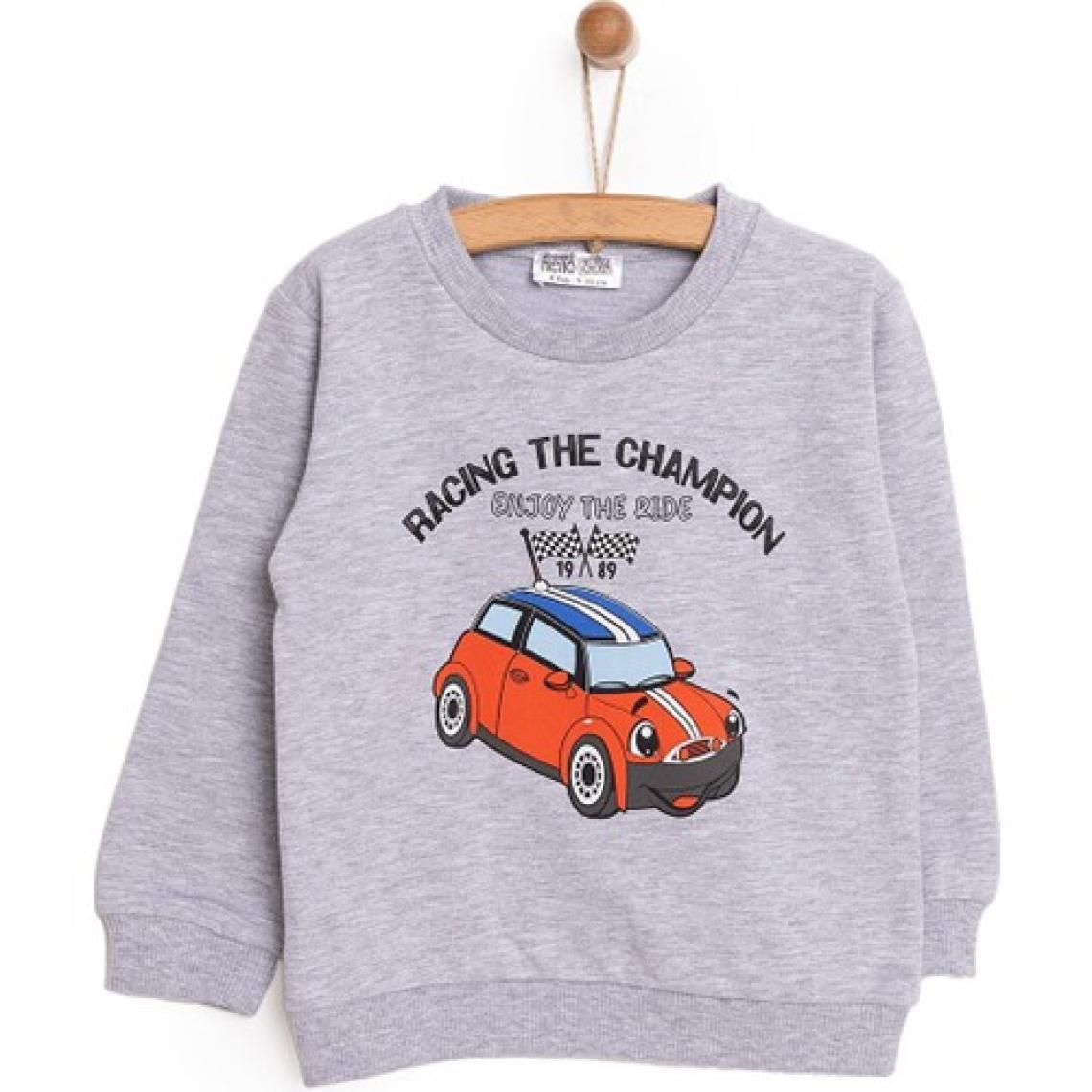 HelloBaby Basic Az Şardonlu Araba Baskılı Sweatshirt Erkek Bebek
