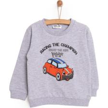 HelloBaby Basic Az Şardonlu Araba Baskılı Sweatshirt Erkek Bebek