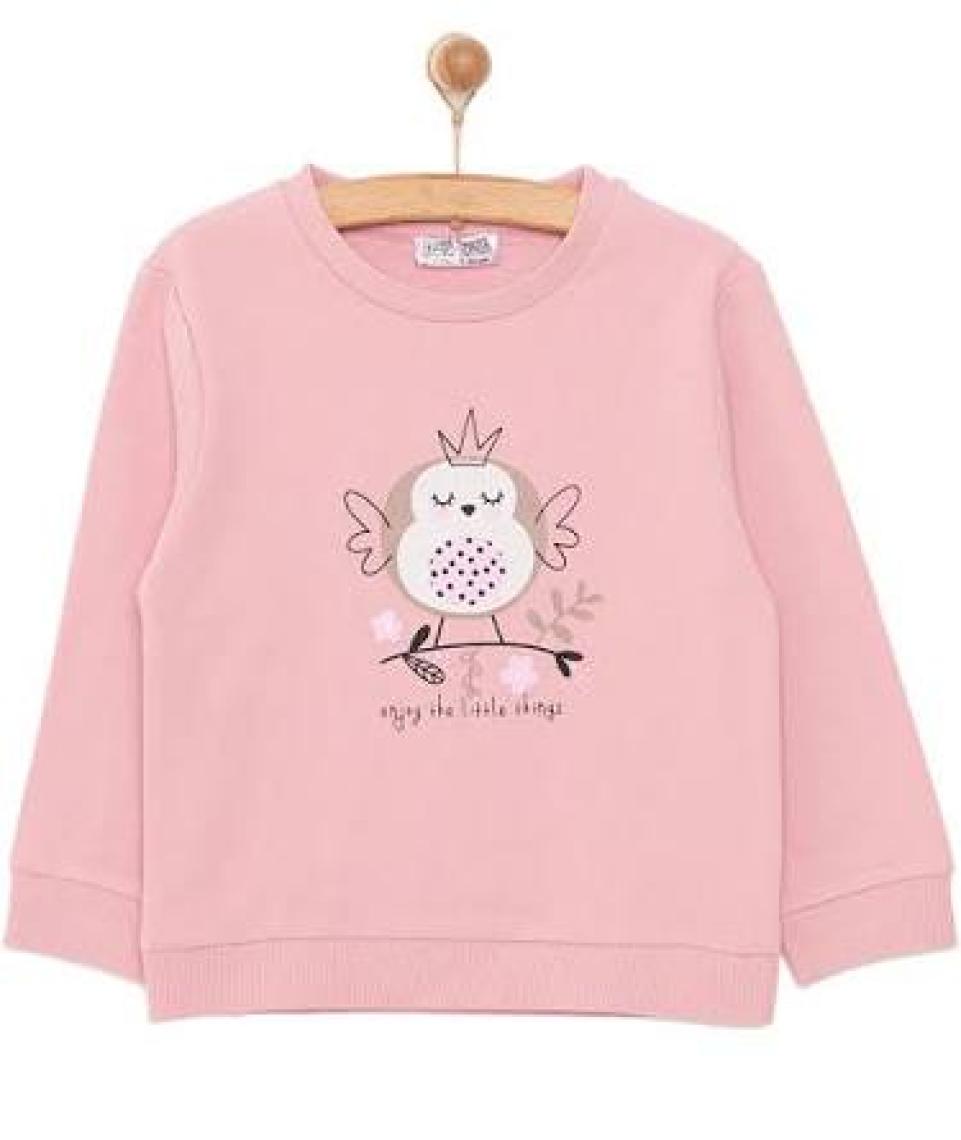 HelloBaby  Basic Az Şardonlu Aslan Desenli Sweatshirt Kız Bebek