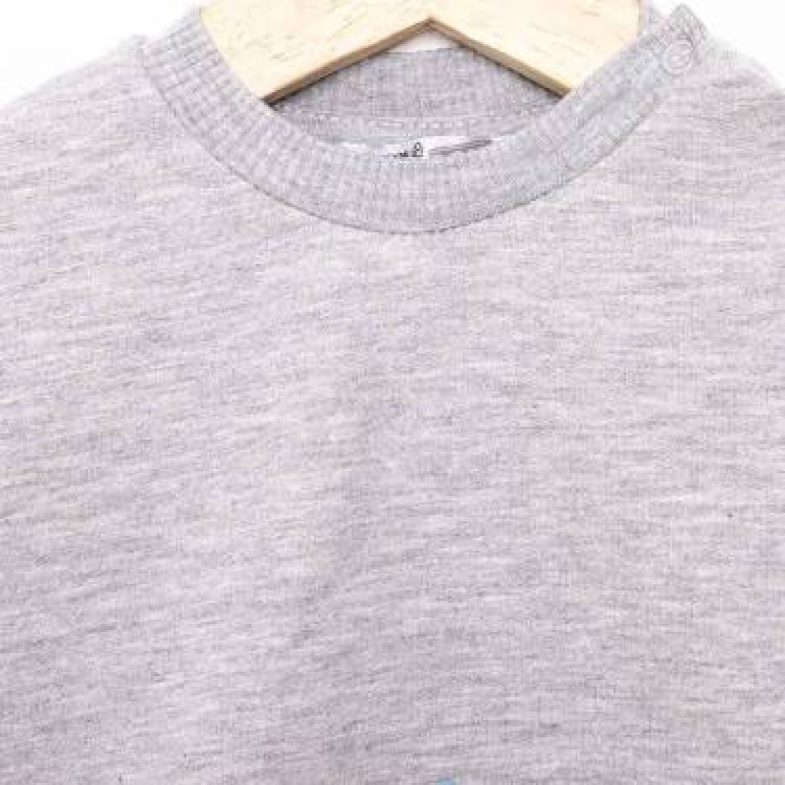 HelloBaby  Basic Az Şardonlu Aslan Desenli Sweatshirt Erkek Bebek