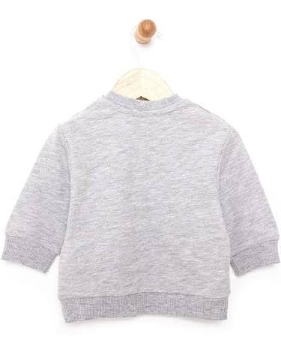 HelloBaby  Basic Az Şardonlu Aslan Desenli Sweatshirt Erkek Bebek