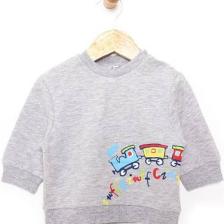HelloBaby  Basic Az Şardonlu Aslan Desenli Sweatshirt Erkek Bebek