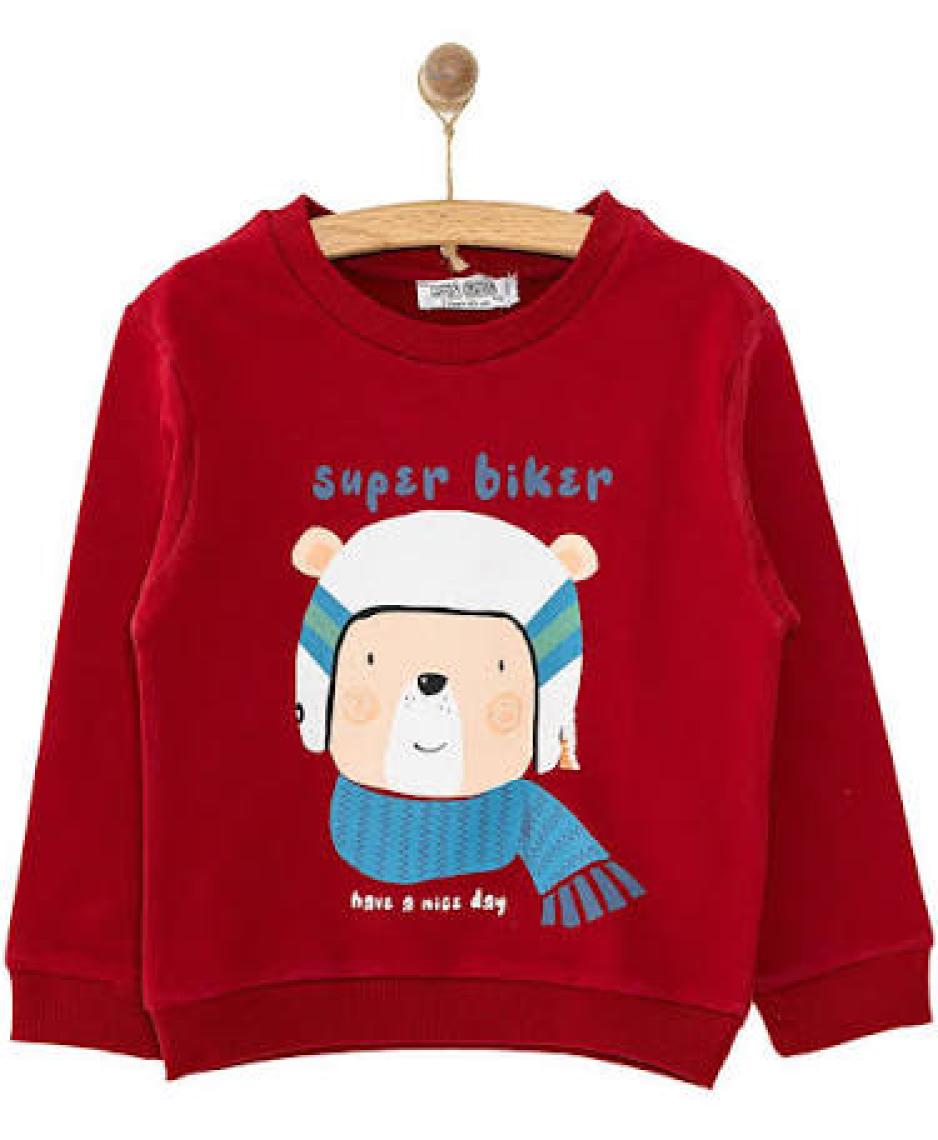Hellobaby Basic Az Şardonlu Aslan Desenli Sweatshirt Erkek Bebek