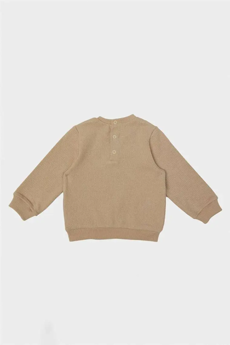 Gb Baby Layette Erkek Bebek Kahve Sweatshirt 23PFWBG1414