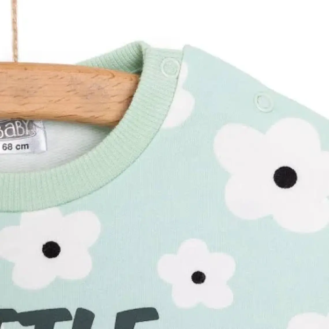 HelloBaby Basic Az Şardonlu Yazılı Papatya Desenli Sweatshirt Kız Bebek