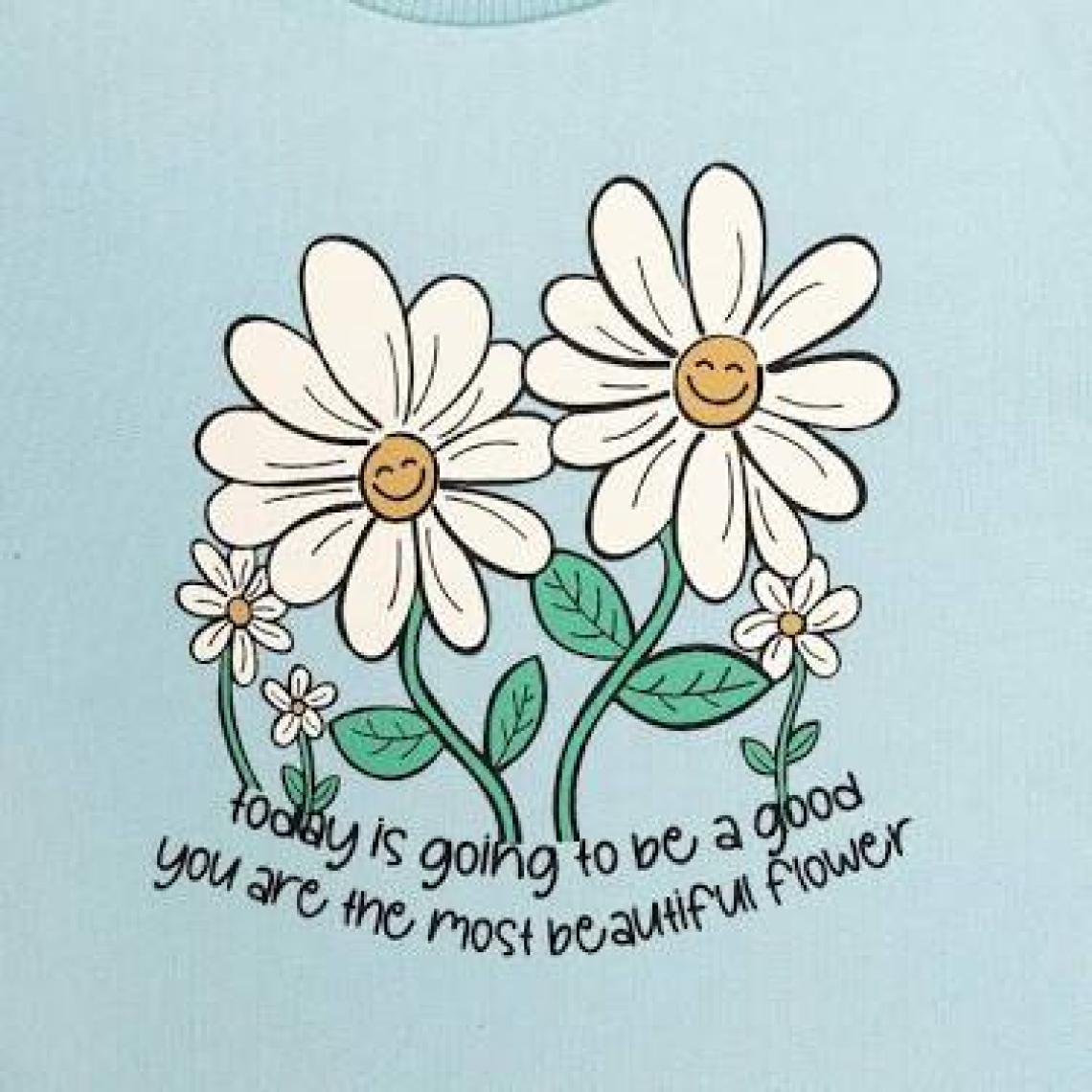 HelloBaby HelloBaby Basic Az Şardonlu Papatyalı Desenli Sweatshirt Kız Bebek