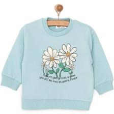 HelloBaby HelloBaby Basic Az Şardonlu Papatyalı Desenli Sweatshirt Kız Bebek