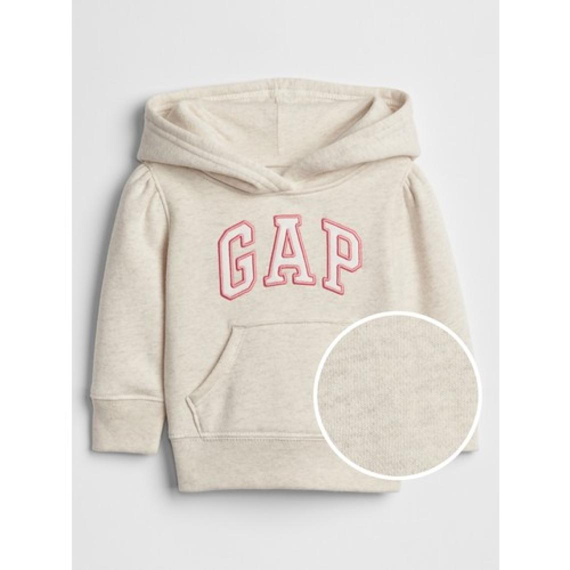 Gap Kız Bebek Bej Gap Logo Kapüşonlu Fleece Sweatshirt