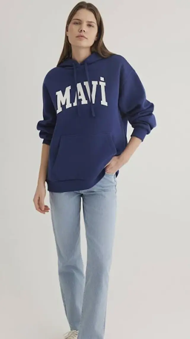 Logo Baskılı Sweatshirt Oversize/geniş Kesim 1600361-70722