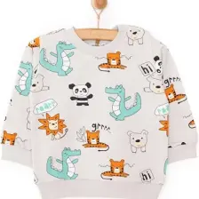 Hellobaby Basic Az Şardonlu Aslan Desenli Sweatshirt Erkek Bebek
