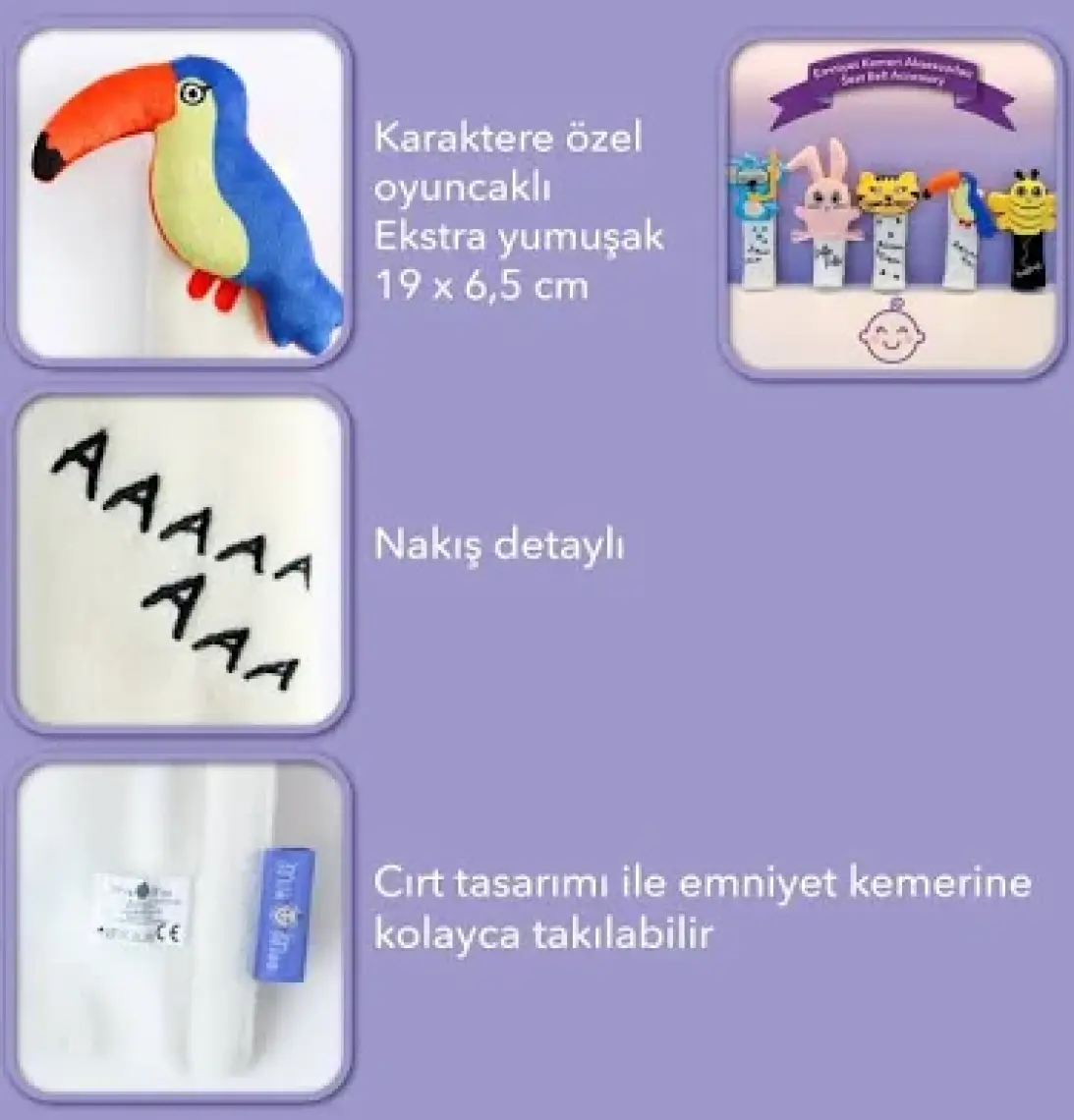 Milk&Moo Çocuk Emniyet Kemeri Aksesuarı Uçan Tukan
