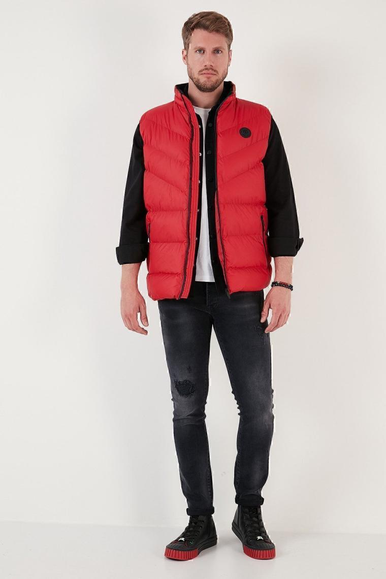 Buratti Slim Fit Suya ve Rüzgara Dayanıklı Dik Yaka Şişme Yelek Erkek Yelek 649008