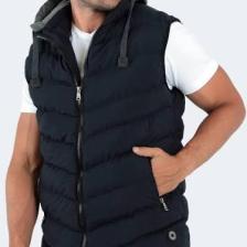 Alinda  Erkek Jel Dolgu Çıkartılabilen Fermuarlı Kapüşonlu Şişme Yelek