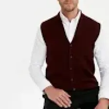 Esel Home Erkek Yün Örgü Ince Triko Yelek Baba Yelek