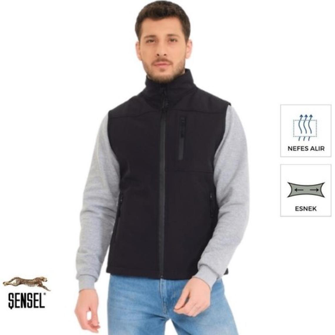 Şensel, Softshell Yelek, Lacivert 118E2245 Rüzgar Geçirmez