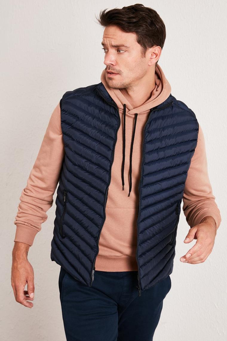 Buratti Slim Fit Dik Yaka Kapitone Şişme Yelek Erkek Yelek 5852004